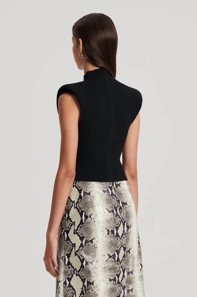 Women Scanlan Theodore Tops CREPE KNIT MILANO SLVLSS TOP Black Women Scanlan Theodore Tops CREPE KNIT MILANO SLVLSS TOP Black