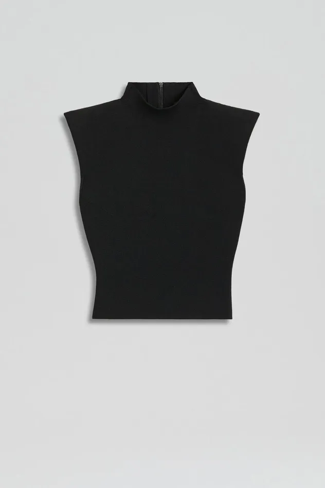 Women Scanlan Theodore Tops CREPE KNIT MILANO SLVLSS TOP Black Women Scanlan Theodore Tops CREPE KNIT MILANO SLVLSS TOP Black