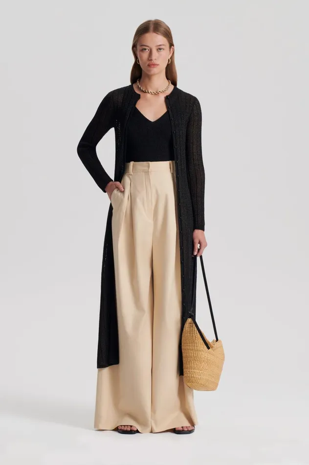 Women Scanlan Theodore Tops METALLIC KNIT CAMISOLE Black