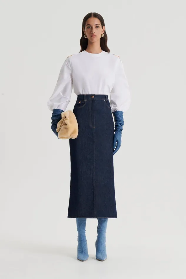 Women Scanlan Theodore Tops PARACHUTE COTTON BUCKLE TOP White