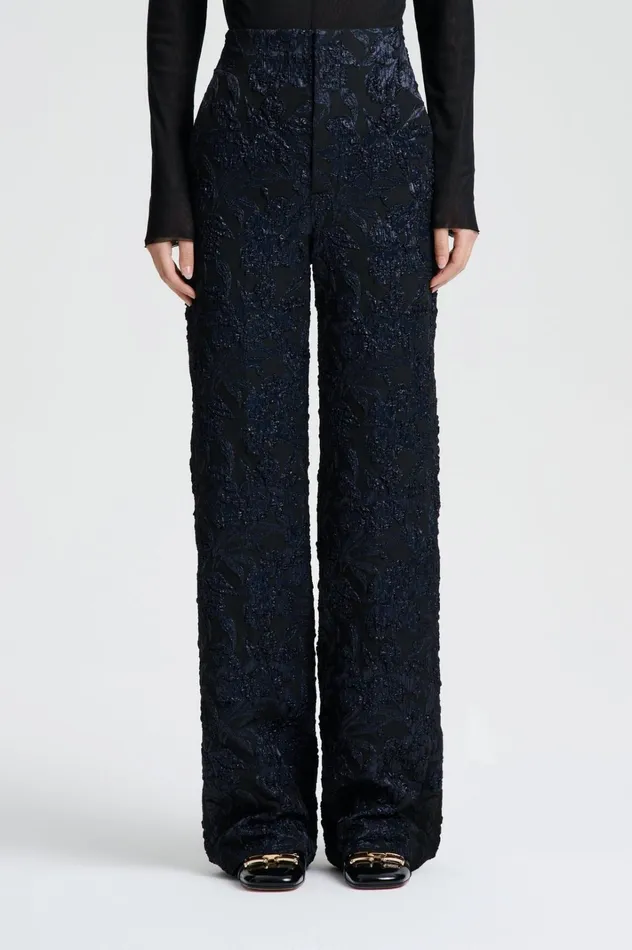 Women Scanlan Theodore Trousers FRENCH JACQUARD TROUSER Black Women Scanlan Theodore Trousers FRENCH JACQUARD TROUSER Black
