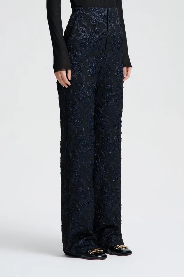 Women Scanlan Theodore Trousers FRENCH JACQUARD TROUSER Black Women Scanlan Theodore Trousers FRENCH JACQUARD TROUSER Black