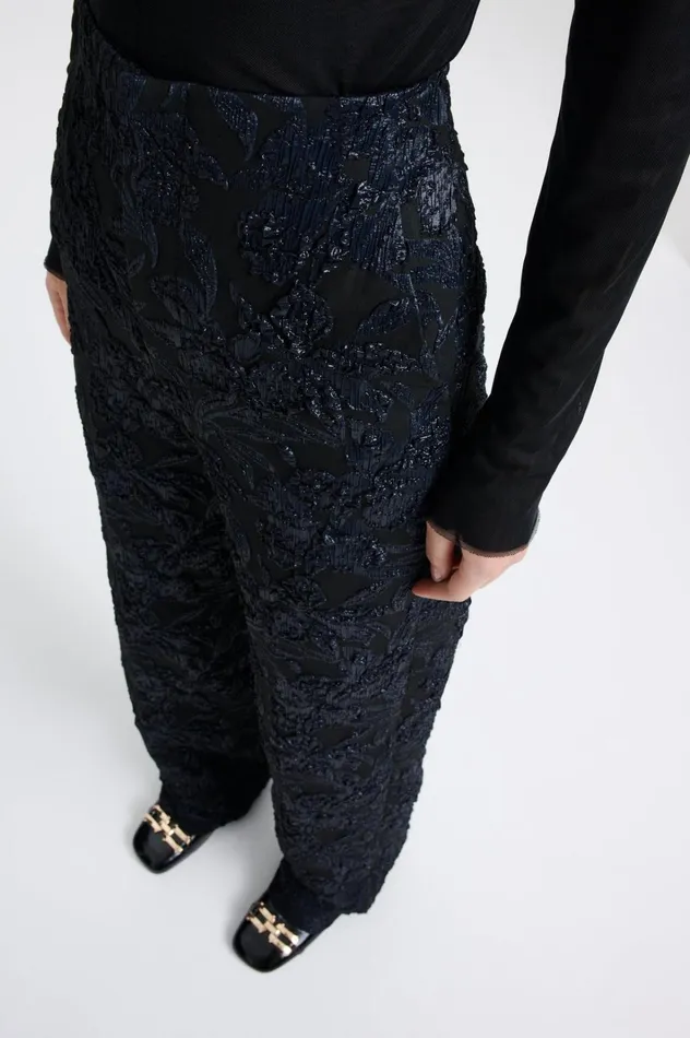 Women Scanlan Theodore Trousers FRENCH JACQUARD TROUSER Black Women Scanlan Theodore Trousers FRENCH JACQUARD TROUSER Black