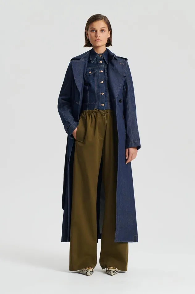 Women Scanlan Theodore Trousers POCKET CARGO Olive
