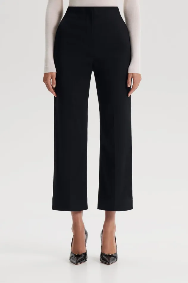 Women Scanlan Theodore Trousers SATEEN CROPPED WIDE LEG TROUSER Black Women Scanlan Theodore Trousers SATEEN CROPPED WIDE LEG TROUSER Black