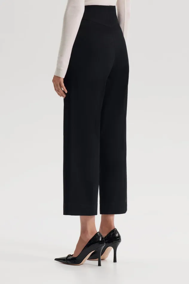 Women Scanlan Theodore Trousers SATEEN CROPPED WIDE LEG TROUSER Black Women Scanlan Theodore Trousers SATEEN CROPPED WIDE LEG TROUSER Black
