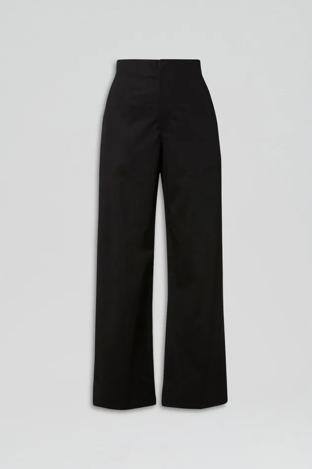 Women Scanlan Theodore Trousers SATEEN CROPPED WIDE LEG TROUSER Black Women Scanlan Theodore Trousers SATEEN CROPPED WIDE LEG TROUSER Black