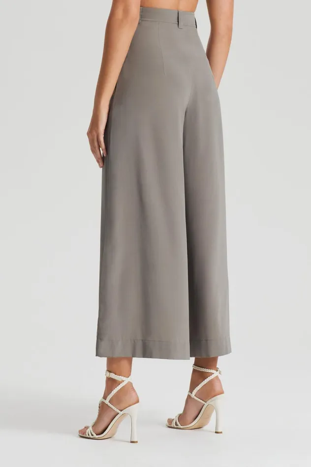 Women Scanlan Theodore Trousers SILK CROP TROUSER Taupe Women Scanlan Theodore Trousers SILK CROP TROUSER Taupe