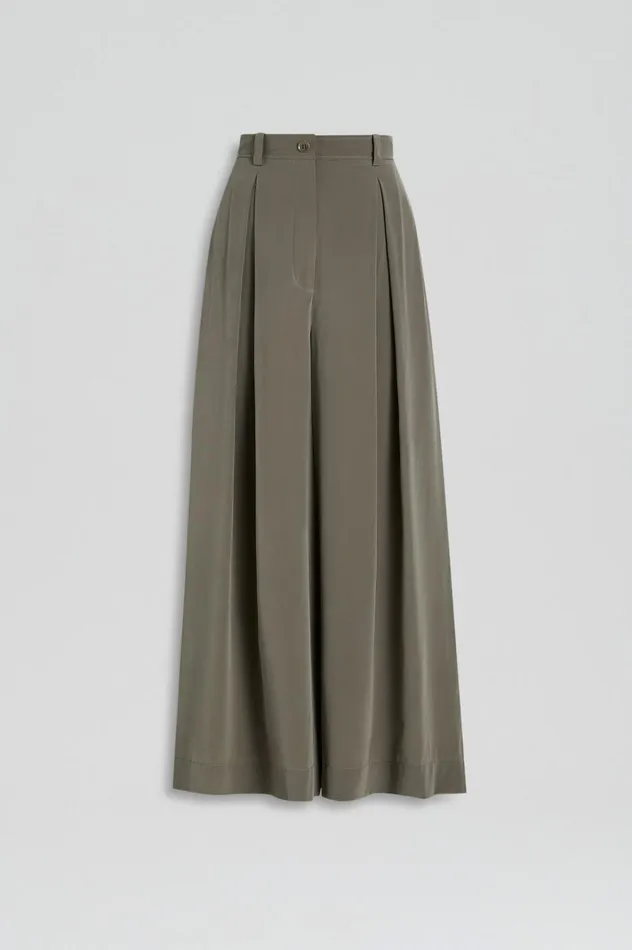 Women Scanlan Theodore Trousers SILK CROP TROUSER Taupe Women Scanlan Theodore Trousers SILK CROP TROUSER Taupe