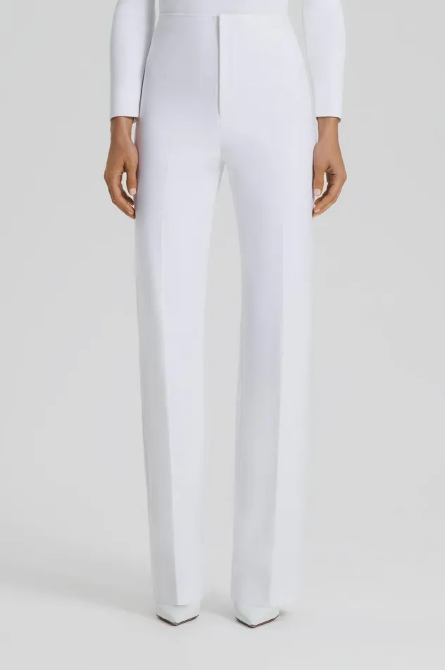 Women Scanlan Theodore Trousers TAILORED CREPE TROUSER White Women Scanlan Theodore Trousers TAILORED CREPE TROUSER White