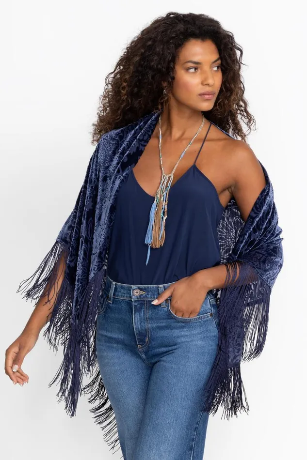 Women Scarves Johnny Was VANETTA FRINGE WRAP Alixa Burnout Women Scarves Johnny Was VANETTA FRINGE WRAP Alixa Burnout
