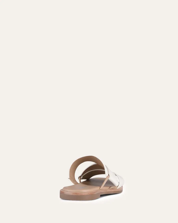 Women Shelby flat slides off white leather SLIDES jomercer Women Shelby flat slides off white leather SLIDES jomercer
