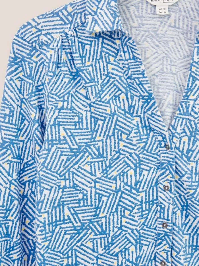 Women SHIRTS and BLOUSES White Stuff Annie Cotton Jersey Shirt Blue Print Women SHIRTS and BLOUSES White Stuff Annie Cotton Jersey Shirt Blue Print
