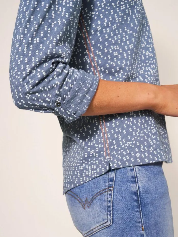 Women SHIRTS and BLOUSES White Stuff Annie Cotton Jersey Shirt Grey Print Women SHIRTS and BLOUSES White Stuff Annie Cotton Jersey Shirt Grey Print