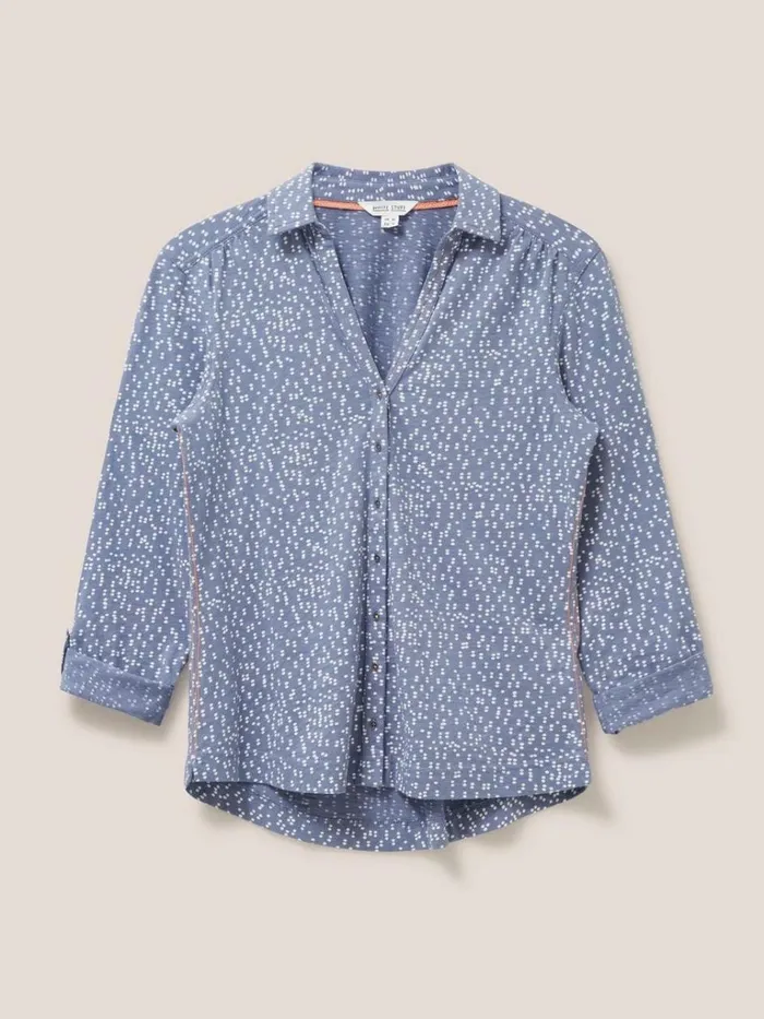 Women SHIRTS and BLOUSES White Stuff Annie Cotton Jersey Shirt Grey Print Women SHIRTS and BLOUSES White Stuff Annie Cotton Jersey Shirt Grey Print