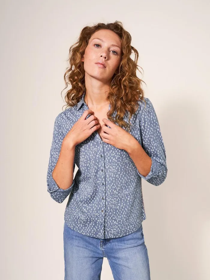 Women SHIRTS and BLOUSES White Stuff Annie Cotton Jersey Shirt Grey Print Women SHIRTS and BLOUSES White Stuff Annie Cotton Jersey Shirt Grey Print