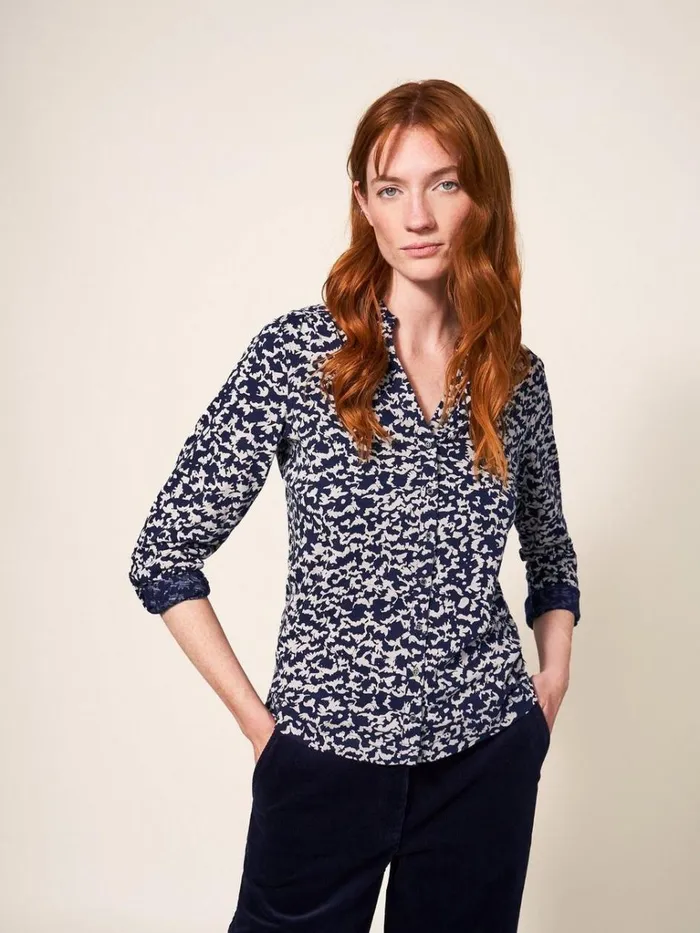 Women SHIRTS and BLOUSES White Stuff Annie Cotton Jersey Shirt Natural Print