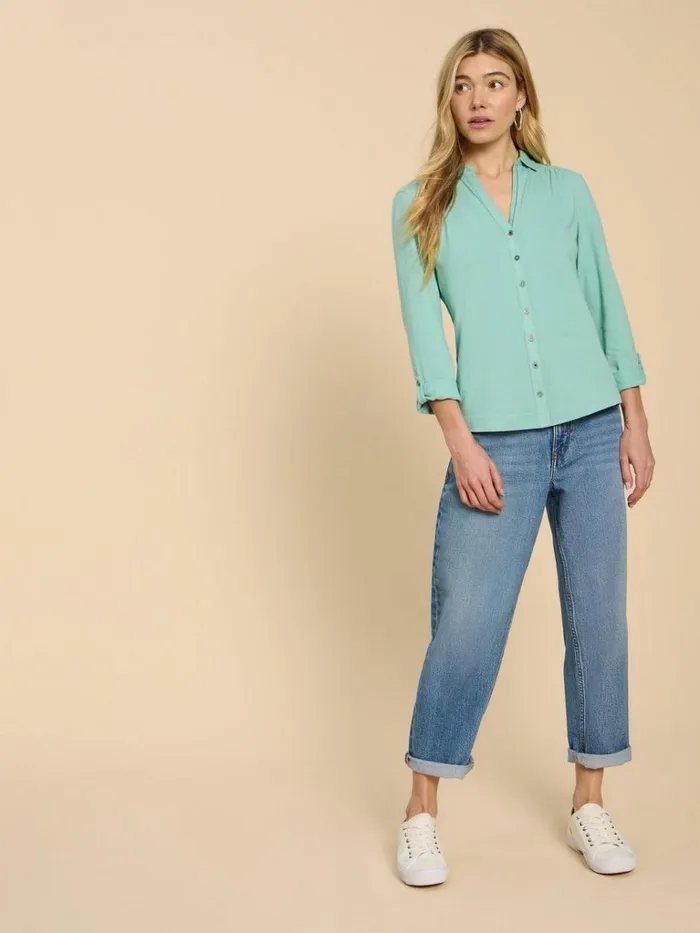 Women SHIRTS and BLOUSES White Stuff ANNIE JERSEY PRINT SHIRT Mid Teal