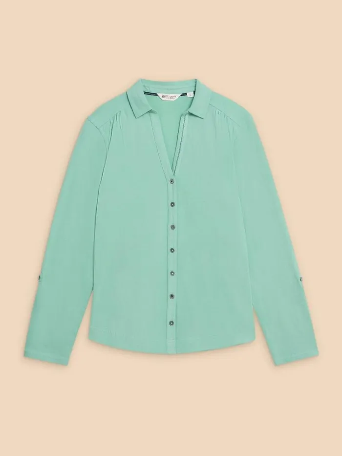 Women SHIRTS and BLOUSES White Stuff ANNIE JERSEY PRINT SHIRT Mid Teal Women SHIRTS and BLOUSES White Stuff ANNIE JERSEY PRINT SHIRT Mid Teal
