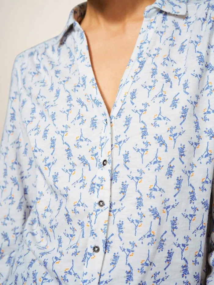 Women SHIRTS and BLOUSES White Stuff Annie Jersey Printed Shirt White Multi Women SHIRTS and BLOUSES White Stuff Annie Jersey Printed Shirt White Multi