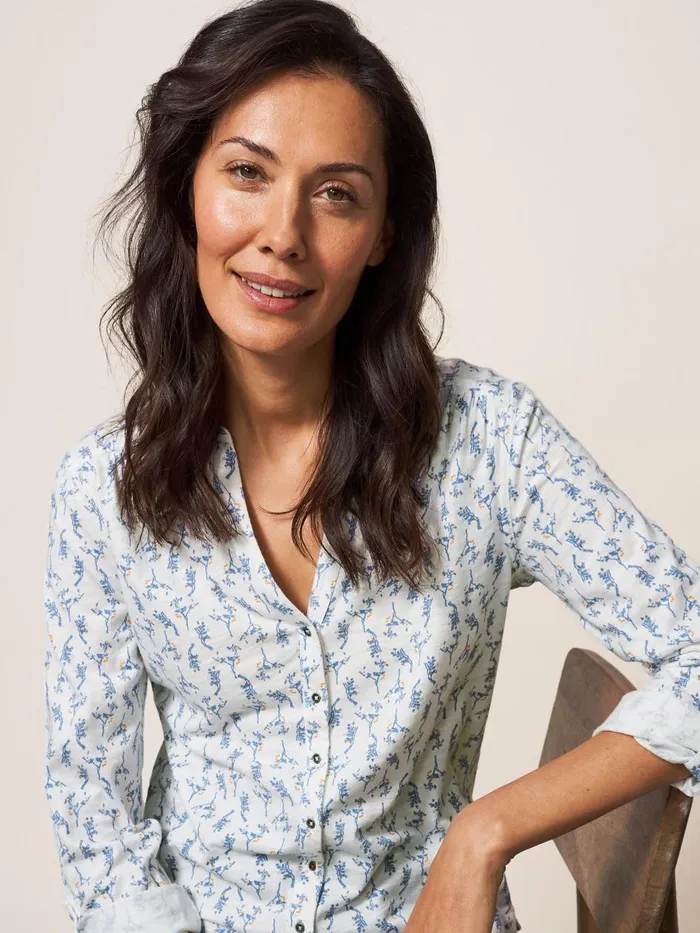 Women SHIRTS and BLOUSES White Stuff Annie Jersey Printed Shirt White Multi Women SHIRTS and BLOUSES White Stuff Annie Jersey Printed Shirt White Multi