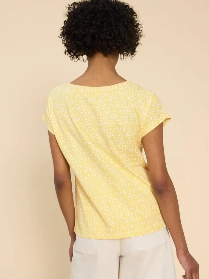 Women SHIRTS and BLOUSES White Stuff ANTHEA EMBROIDERY SHORT SLEEVE TOP Yellow Print Women SHIRTS and BLOUSES White Stuff ANTHEA EMBROIDERY SHORT SLEEVE TOP Yellow Print