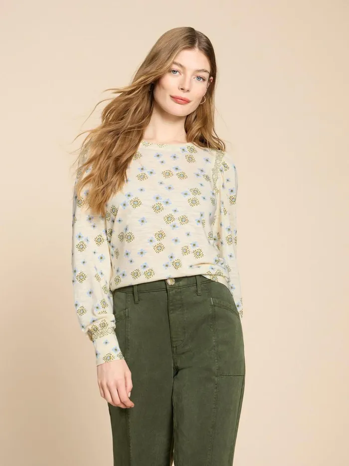Women SHIRTS and BLOUSES White Stuff BLAKE PUFF SLEEVE TOP Ivory Multi Women SHIRTS and BLOUSES White Stuff BLAKE PUFF SLEEVE TOP Ivory Multi
