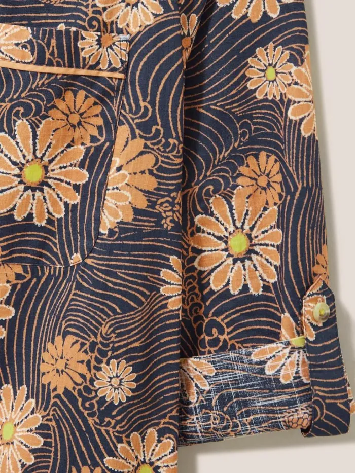 Women SHIRTS and BLOUSES White Stuff Carrie Longline Shirt Orange Print Women SHIRTS and BLOUSES White Stuff Carrie Longline Shirt Orange Print