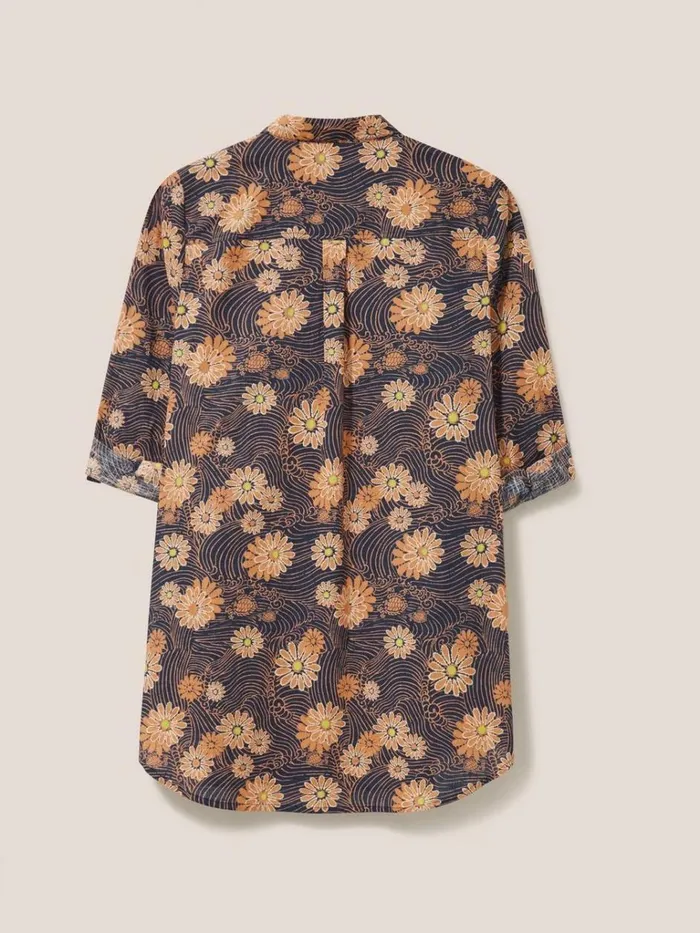 Women SHIRTS and BLOUSES White Stuff Carrie Longline Shirt Orange Print Women SHIRTS and BLOUSES White Stuff Carrie Longline Shirt Orange Print