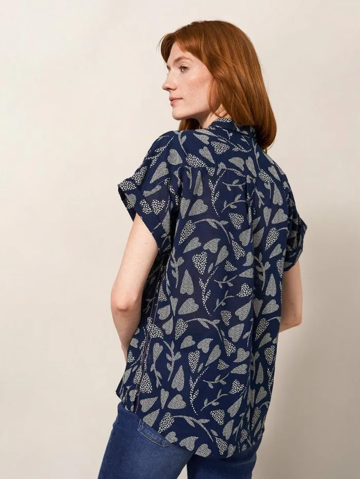 Women SHIRTS and BLOUSES White Stuff Ella Organic Cotton Shirt Navy Print Women SHIRTS and BLOUSES White Stuff Ella Organic Cotton Shirt Navy Print