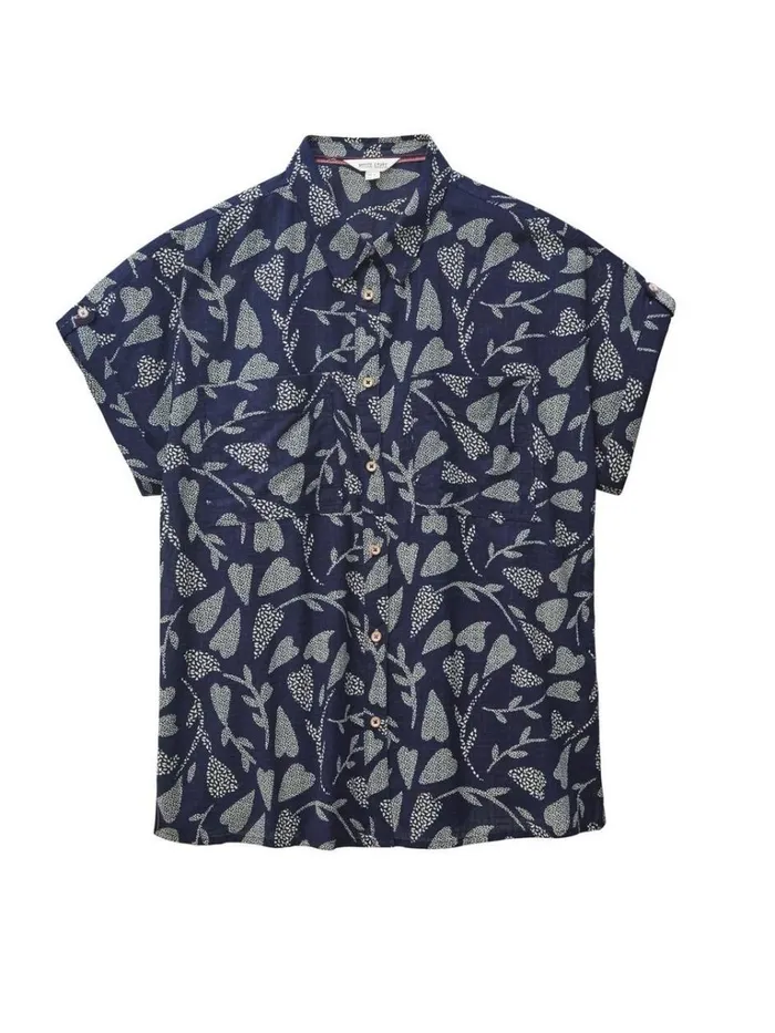 Women SHIRTS and BLOUSES White Stuff Ella Organic Cotton Shirt Navy Print Women SHIRTS and BLOUSES White Stuff Ella Organic Cotton Shirt Navy Print
