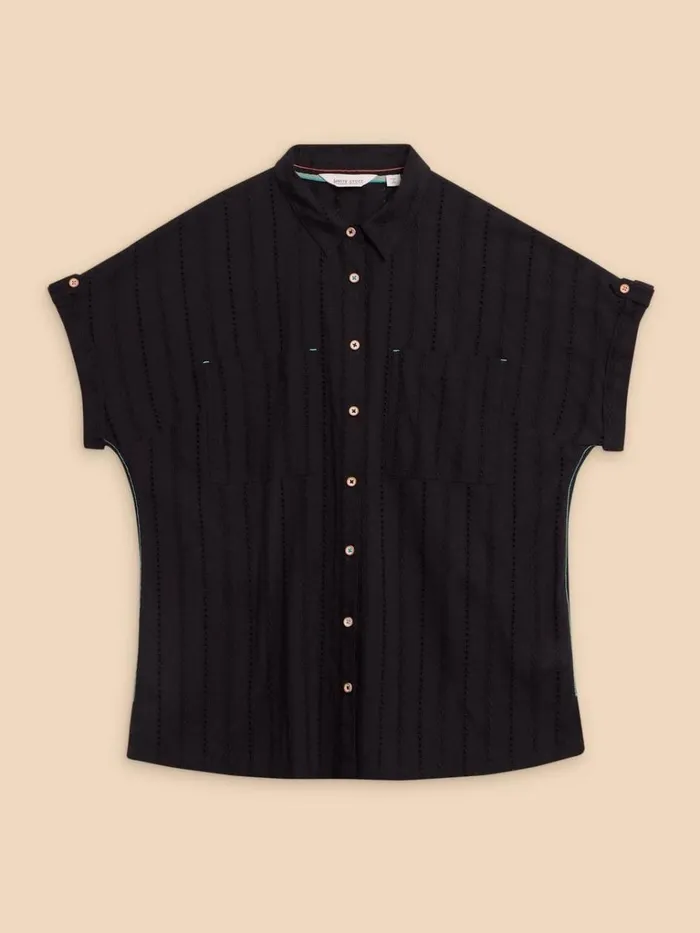 Women SHIRTS and BLOUSES White Stuff Ellie Cotton Broderie Shirt Pure Black Women SHIRTS and BLOUSES White Stuff Ellie Cotton Broderie Shirt Pure Black
