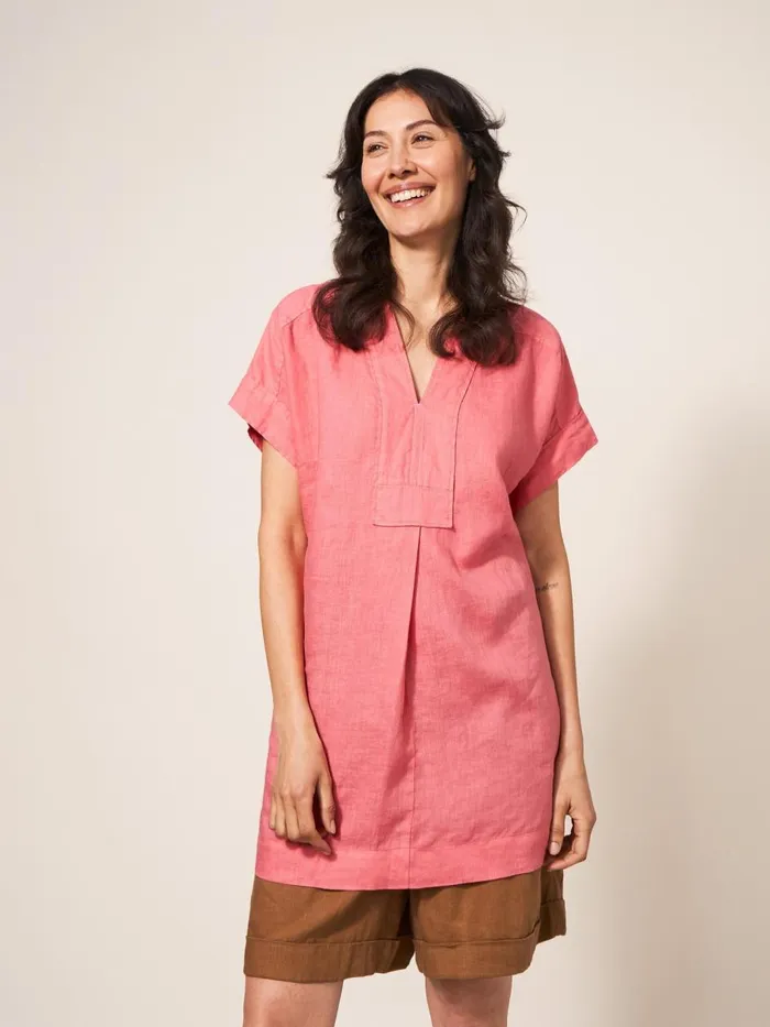 Women SHIRTS and BLOUSES White Stuff Marianne Linen Tunic Top Mid Red Women SHIRTS and BLOUSES White Stuff Marianne Linen Tunic Top Mid Red