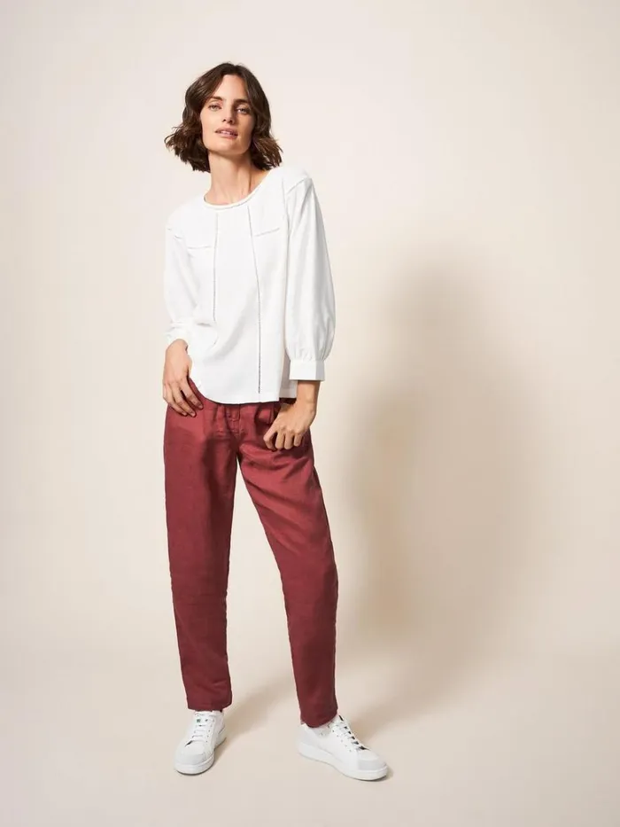 Women SHIRTS and BLOUSES White Stuff MOLLIE JERSEY MIX TOP Brilliant White