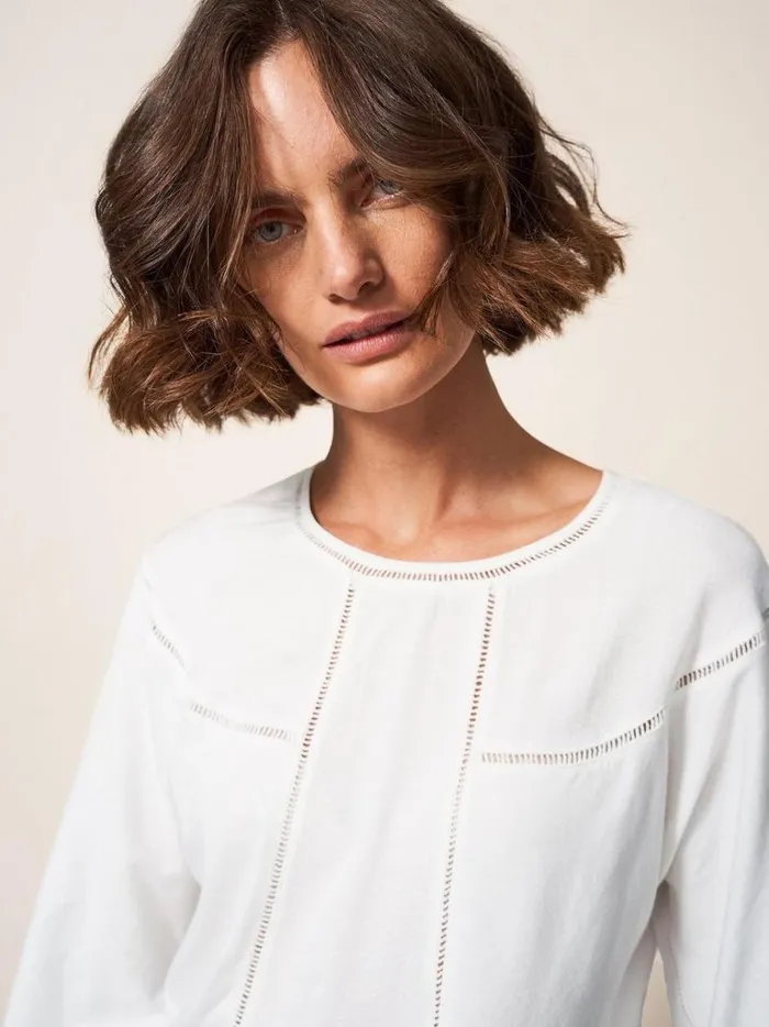 Women SHIRTS and BLOUSES White Stuff MOLLIE JERSEY MIX TOP Brilliant White Women SHIRTS and BLOUSES White Stuff MOLLIE JERSEY MIX TOP Brilliant White