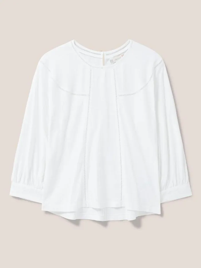 Women SHIRTS and BLOUSES White Stuff MOLLIE JERSEY MIX TOP Brilliant White Women SHIRTS and BLOUSES White Stuff MOLLIE JERSEY MIX TOP Brilliant White