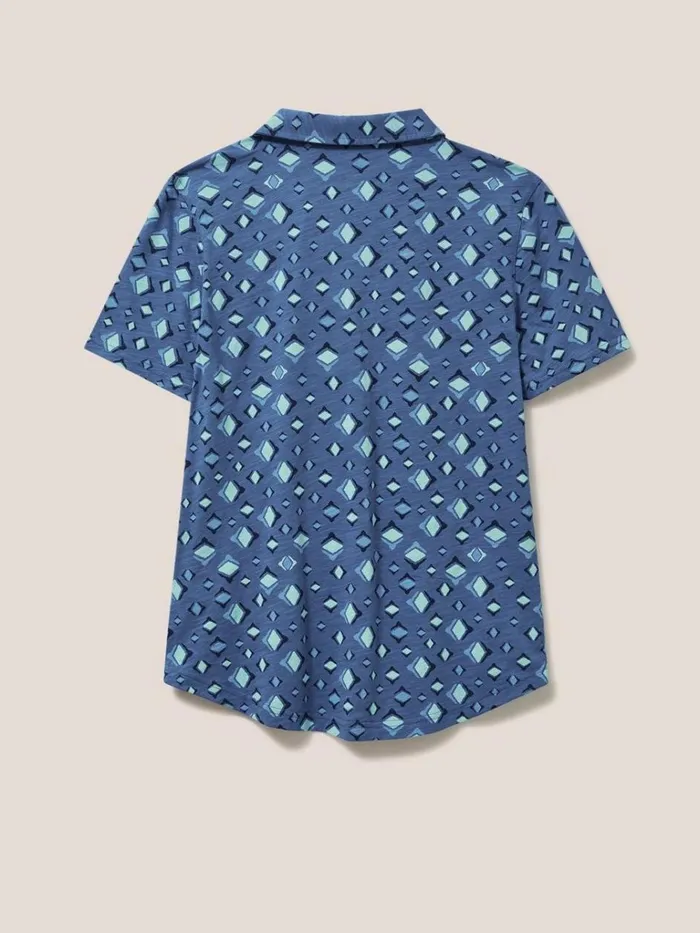 Women SHIRTS and BLOUSES White Stuff Penny Pocket Cotton Jersey Shirt Blue Print Women SHIRTS and BLOUSES White Stuff Penny Pocket Cotton Jersey Shirt Blue Print