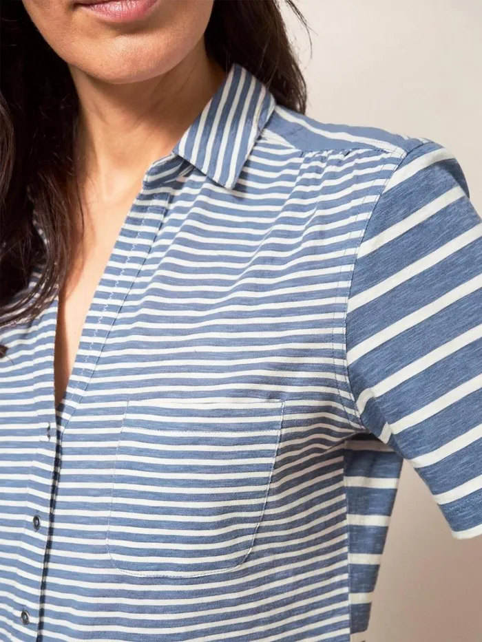 Women SHIRTS and BLOUSES White Stuff PENNY POCKET STRIPE SHIRT Navy Multi Women SHIRTS and BLOUSES White Stuff PENNY POCKET STRIPE SHIRT Navy Multi