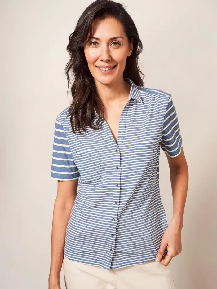 Women SHIRTS and BLOUSES White Stuff PENNY POCKET STRIPE SHIRT Navy Multi Women SHIRTS and BLOUSES White Stuff PENNY POCKET STRIPE SHIRT Navy Multi