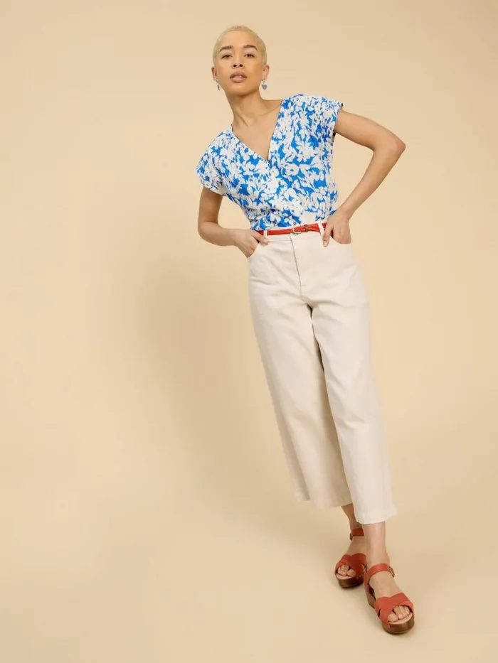 Women SHIRTS and BLOUSES White Stuff Rae Organic Cotton Vest Blue Multi Women SHIRTS and BLOUSES White Stuff Rae Organic Cotton Vest Blue Multi