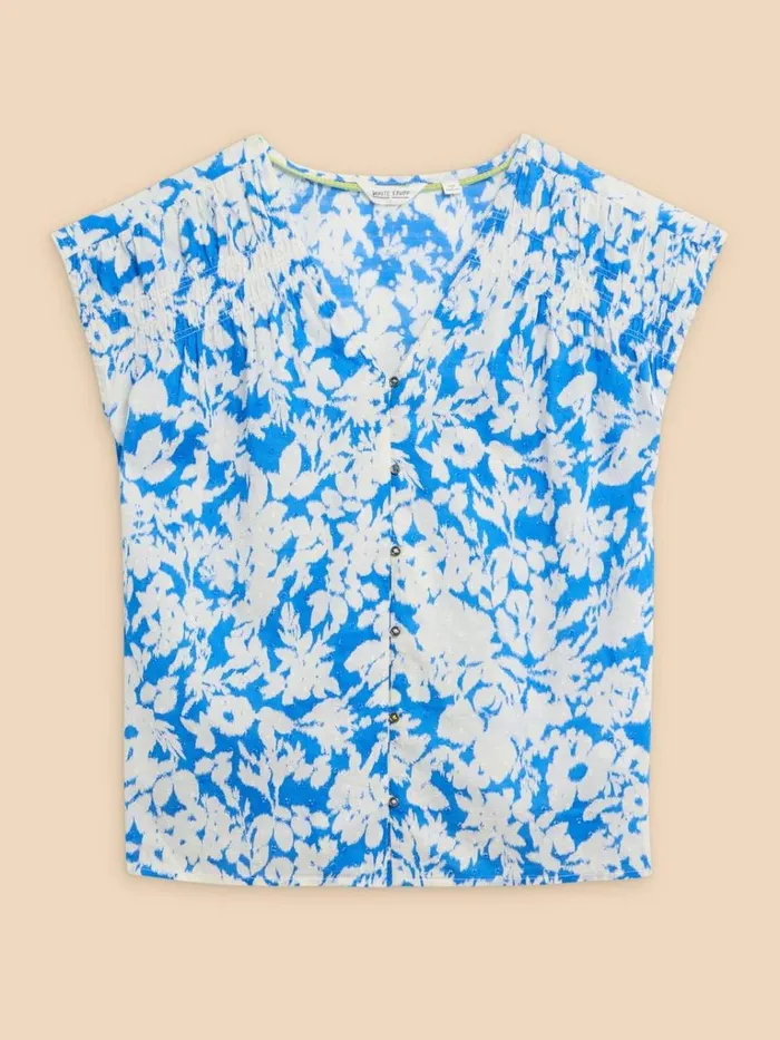 Women SHIRTS and BLOUSES White Stuff Rae Organic Cotton Vest Blue Multi Women SHIRTS and BLOUSES White Stuff Rae Organic Cotton Vest Blue Multi