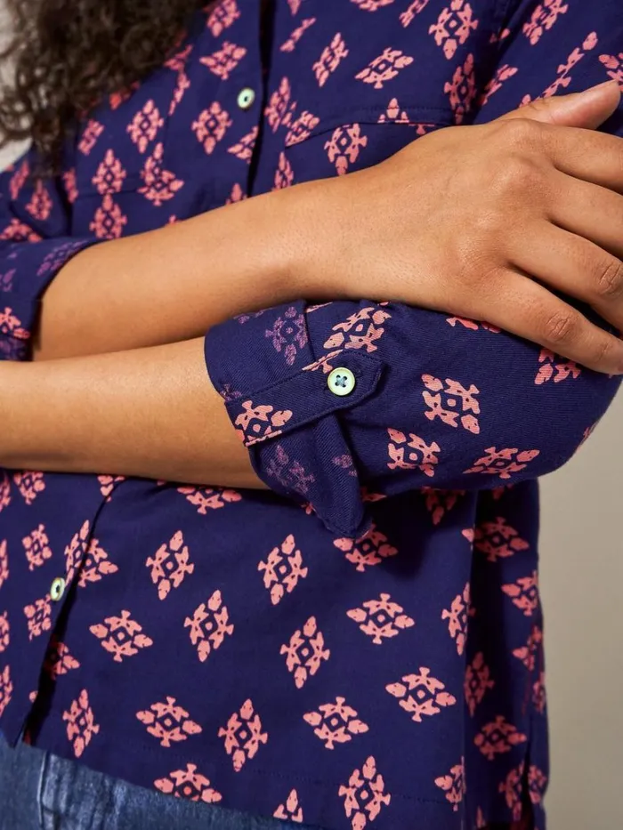 Women SHIRTS and BLOUSES White Stuff Sophie Cotton Shirt Navy Print
