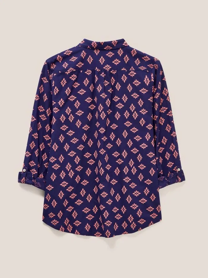 Women SHIRTS and BLOUSES White Stuff Sophie Cotton Shirt Navy Print Women SHIRTS and BLOUSES White Stuff Sophie Cotton Shirt Navy Print