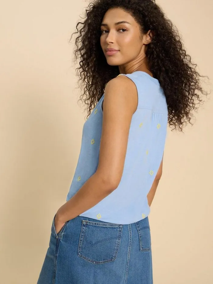 Women SHIRTS and BLOUSES White Stuff TULIP JERSEY SLEEVELESS SHIRT Blue Multi Women SHIRTS and BLOUSES White Stuff TULIP JERSEY SLEEVELESS SHIRT Blue Multi