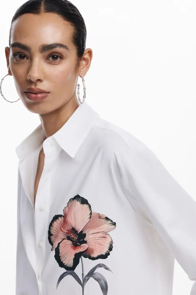 Women Shirts And Blouses Desigual Flower Chest Shirt