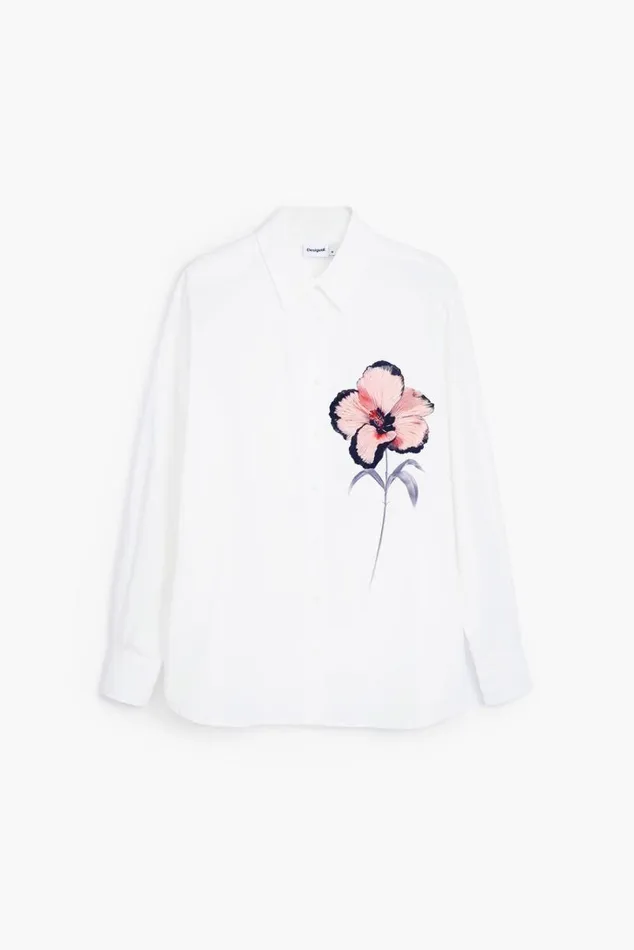 Women Shirts And Blouses Desigual Flower Chest Shirt