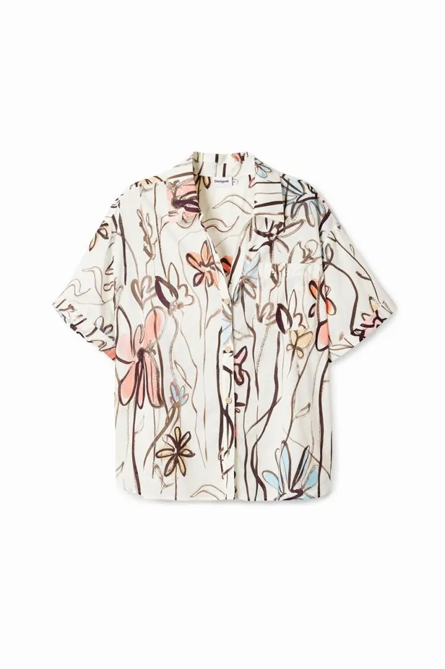 Women Shirts And Blouses Desigual Illustrated Floral Shirt