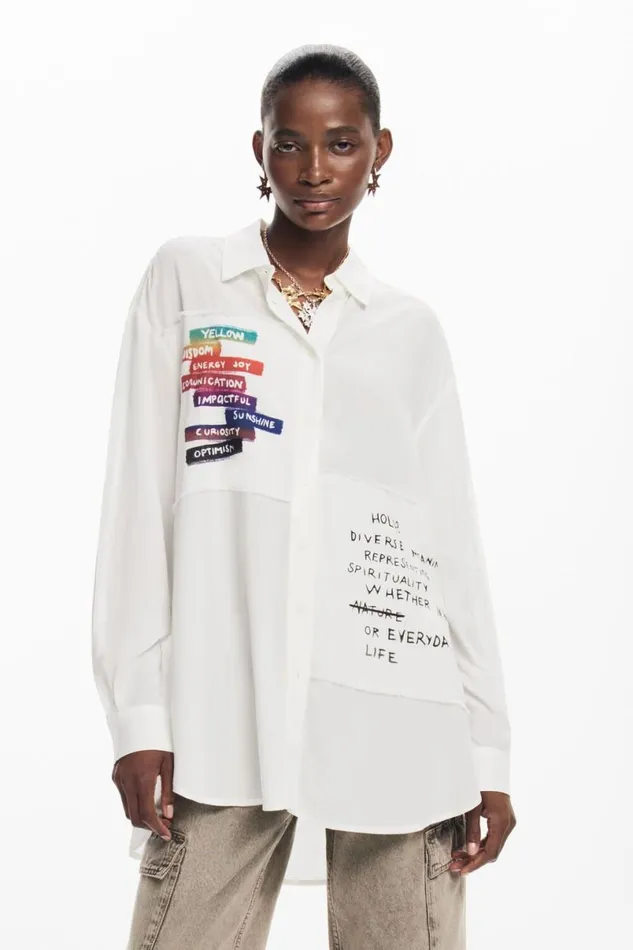 Women Shirts And Blouses Desigual Letter Print Shirt