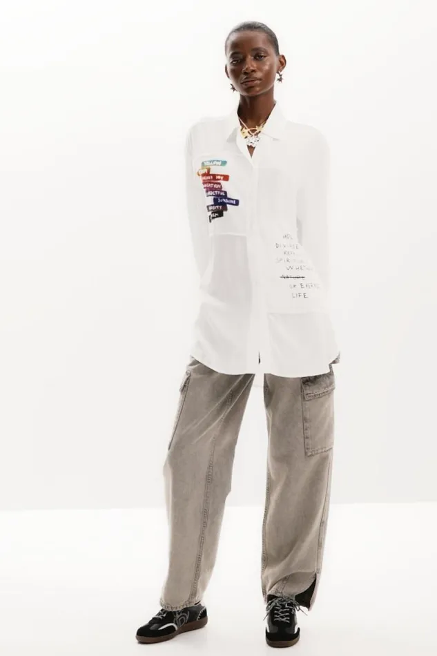 Women Shirts And Blouses Desigual Letter Print Shirt