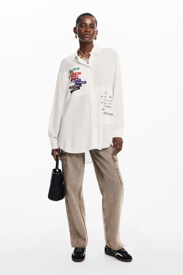 Women Shirts And Blouses Desigual Letter Print Shirt